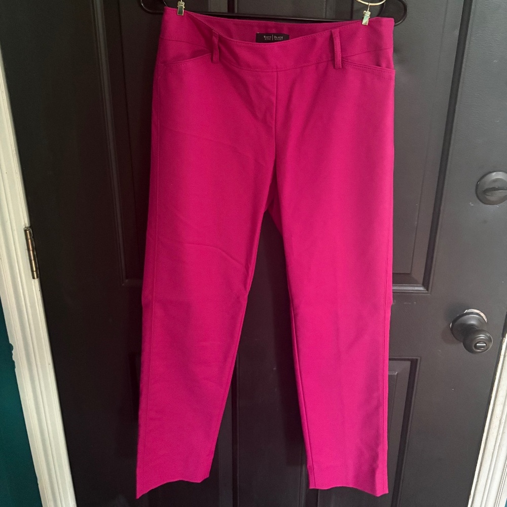 Pink slim ankle leg dress pants